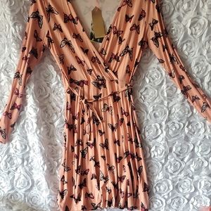 Tally Weijl above knee dress peach color size L.